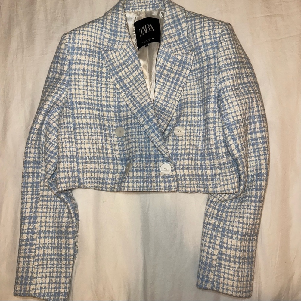Zara Tweed Cropped Blazer